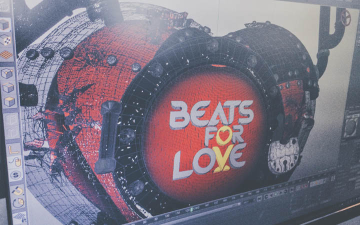 Rozpracovaný návrh "srdce" festivalu Beats for Love 2017